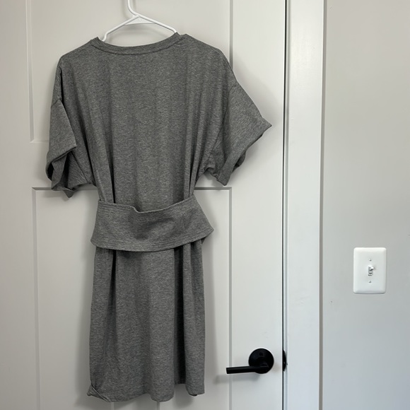 Rebecca Minkoff Marta Cotton Tie Obi Belt Waist Knit Grey Dress Size Medium NWT - Picture 4 of 7